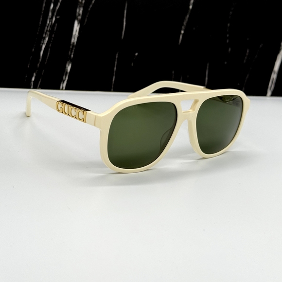 NEW GG1188S 005 GUCCI UNISEX AVIATOR WHITE SUNGLASSES GUCCI UNISEX EYEWEAR - Picture 6 of 14